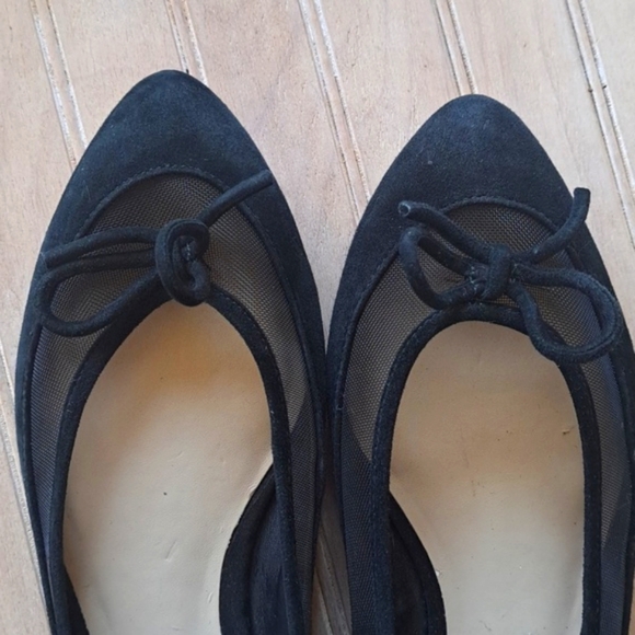 INC International Concept Corsica Suede Leather Mesh Bow Detail Pointy Toe Flat - Picture 4 of 10